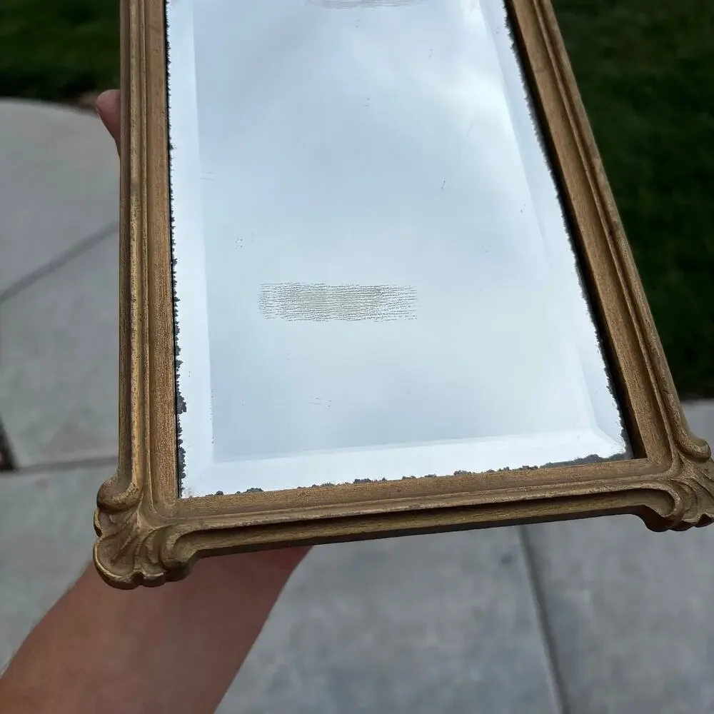 Vintage HOMCO Beveled Gold Vanity Wall Mirror Hollywood #2623 USA 1985 10